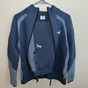Puma Navy and Light Blue Athletic Track Set Jacket and Pants